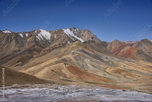 Rainbow landscape on the Pamir Highway between the Kyrgyz and Tajik borders.