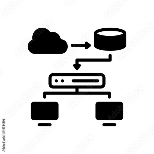Black solid icon for nat networking 