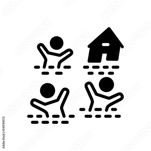 Black solid icon for survivors