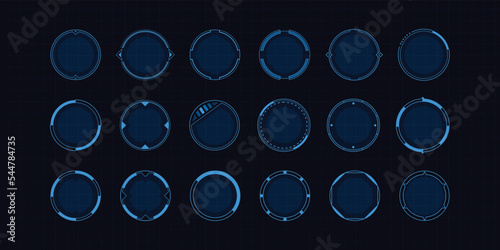 Set of sci fi modern user interface elements futuristic abstract hud good for game ui
