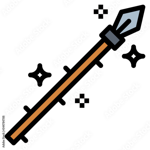 spear filled outline icon style