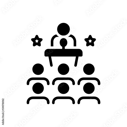 Black solid icon for seminars
