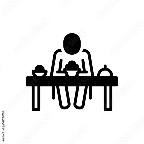 Black solid icon for ate dinner