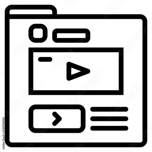 video content line icon style
