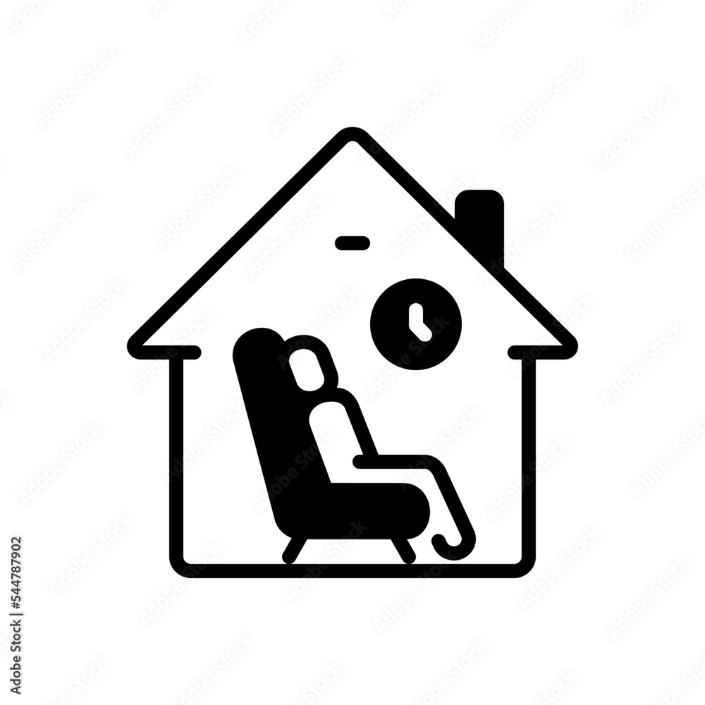 Black solid icon for stay Black solid icon for stay