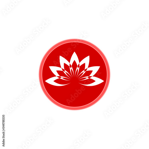 Lotus flower button icon isolated on white background