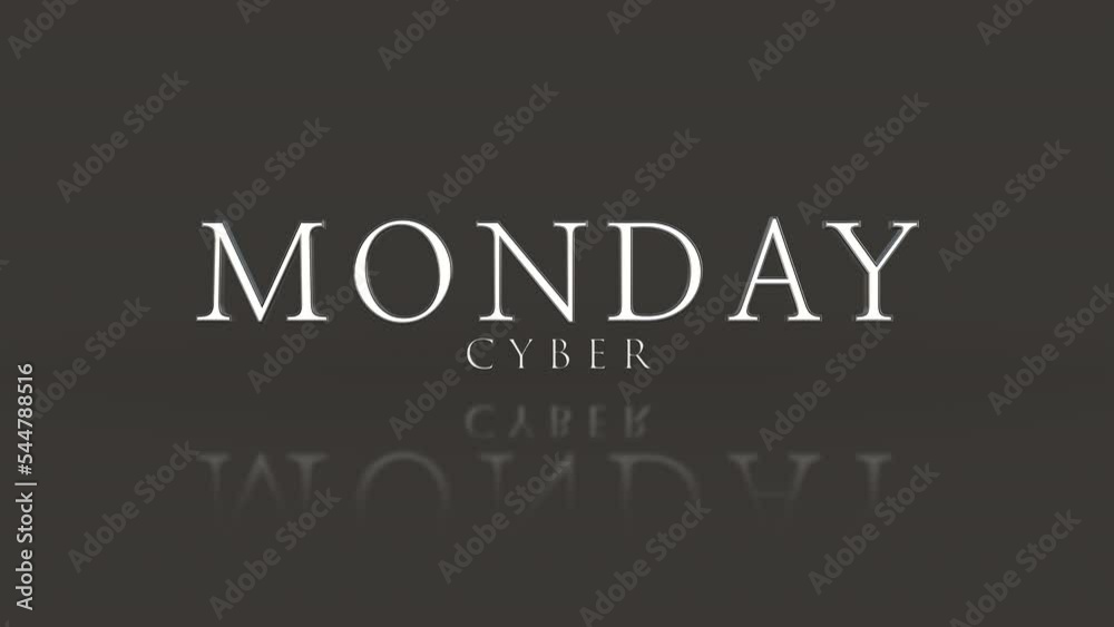 Elegance Cyber Monday text on black gradient, motion abstract business, modern, promo and holidays style background Elegance Cyber Monday text on black gradient, motion abstract business, modern, promo and holidays style background