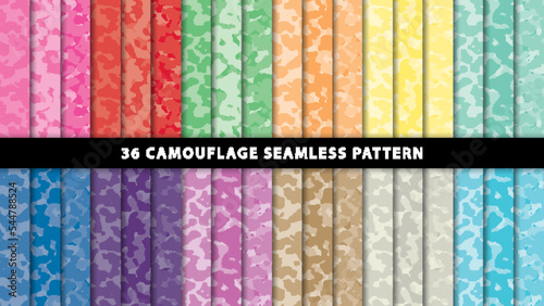 Collection military and army camouflage seamless pattern
