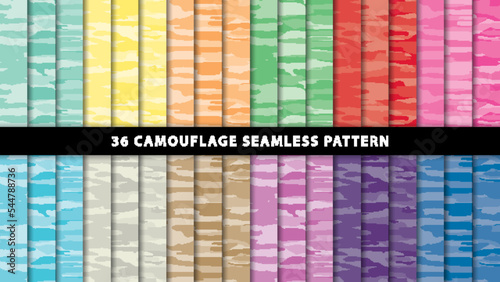 Collection military and army camouflage seamless pattern