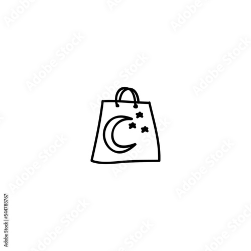 Hand drawn midnight sale icon, simple doodle icon