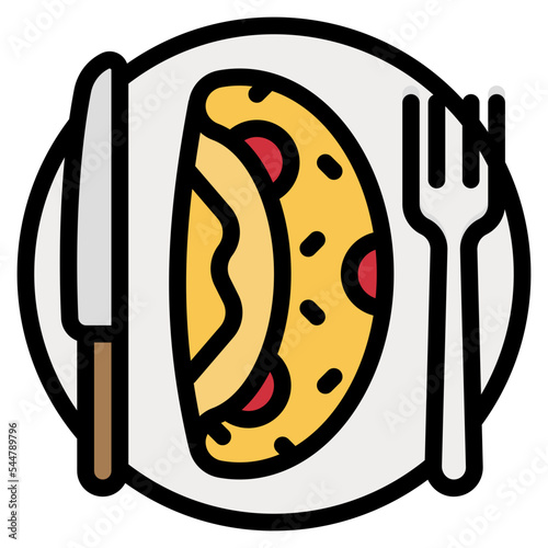 omelette line icon