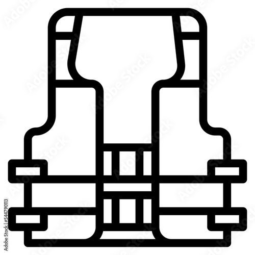 life vest line icon style