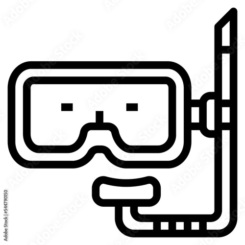snorkel line icon style