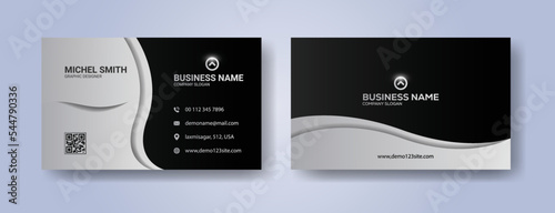 Luxury metallic visiting card template design.
