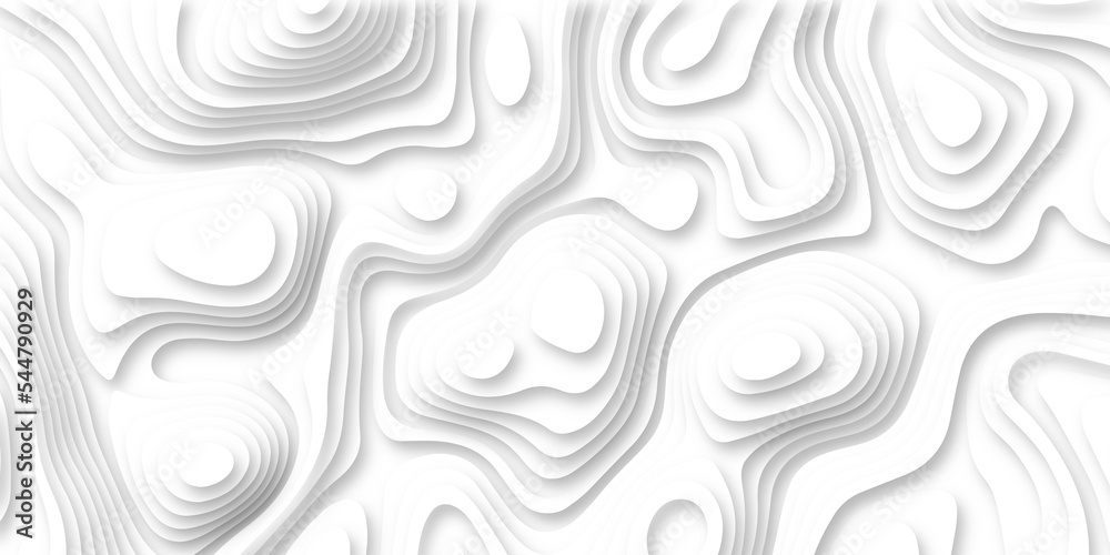 Abstract background with Beautiful white relief texture background. 3d illustration .Modern and geometric design with white paper background, flat layers,relief topographic map. paper texture design .