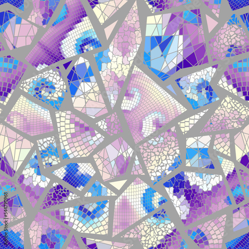 Vector seamless mosaic art pattern. Art background. photo