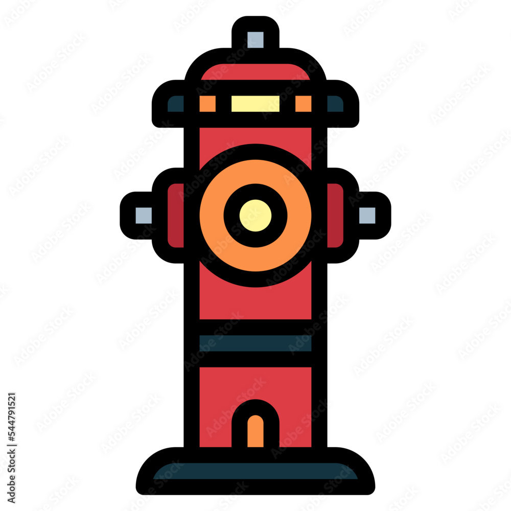 Naklejka premium Fire Hydrants filled outline icon style