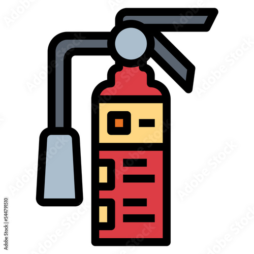 fire extinguisher filled outline icon style