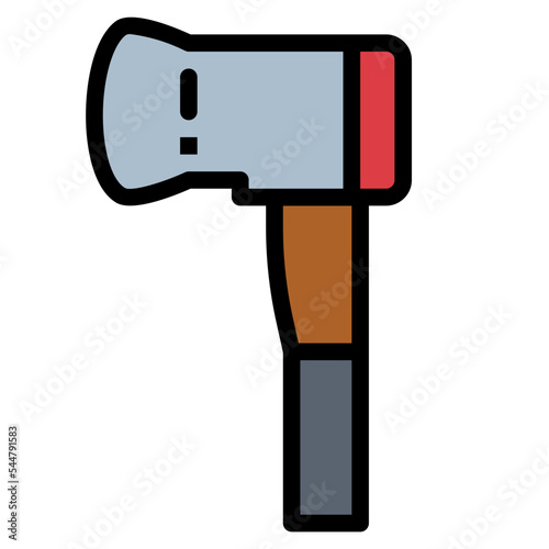 hatchet filled outline icon style