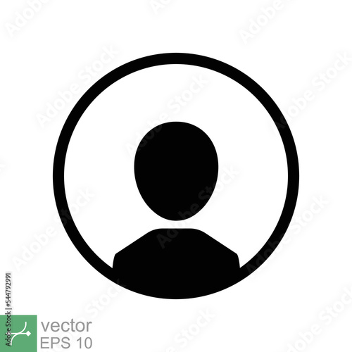 User member icon for UI UX user interface or profile face avatar app in circle design. Simple flat style. Technology concept. Vector illustration isolated on white background. EPS 10. photo