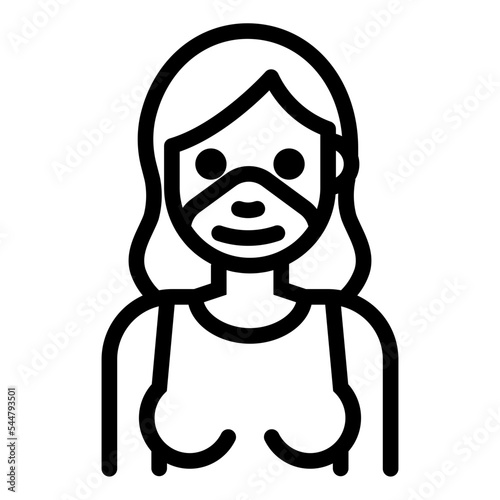Lady female young girl cute female mask