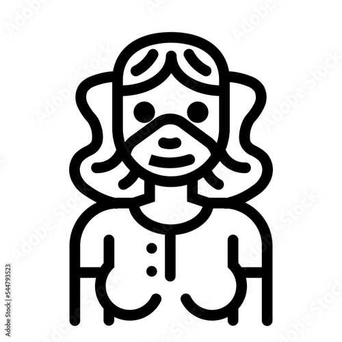 Lady female young girl cute female mask