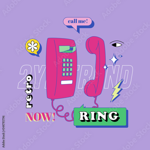 Retro Wall Telephone Banner Template