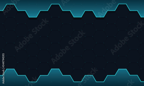 Abstract futuristic background of glowing technology sci fi frame hud ui