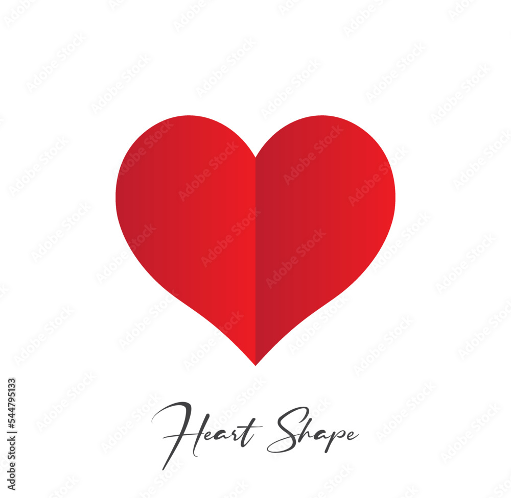 Red heart icon, Heart shape, valentines day design elements