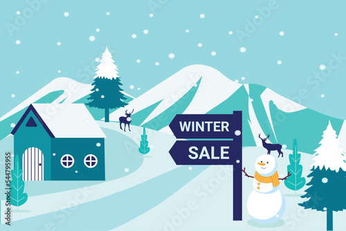Vector illustration of a winter sale