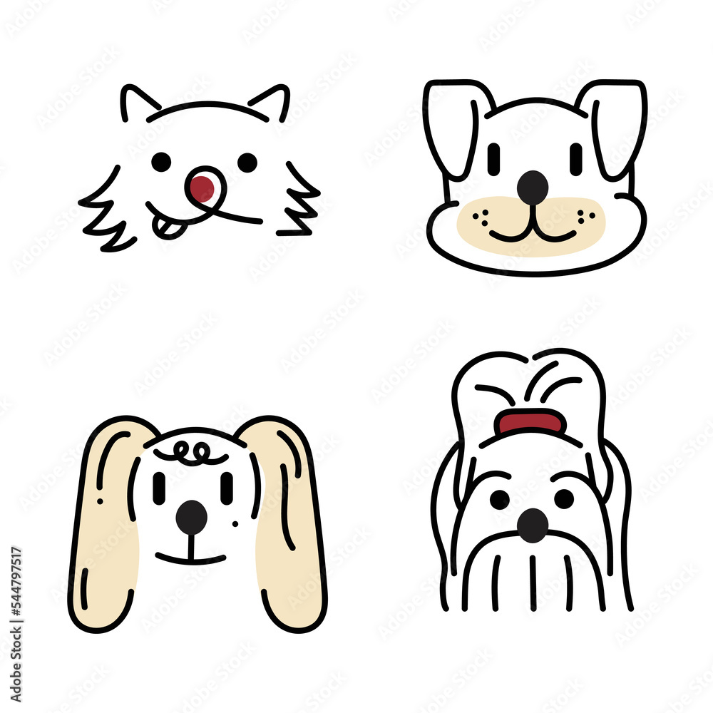 Fototapeta premium Dogs cartoon character set