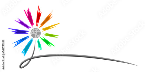 The Symbol of color stylized flower.