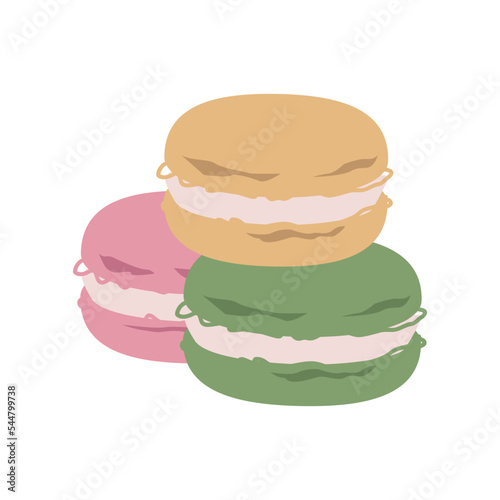 Sweet dessert Macaron vector flat illustration