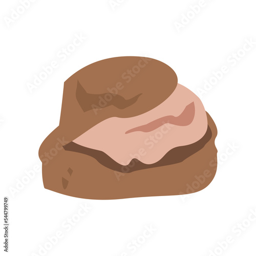 Sweet dessert cream puff vector flat illustration