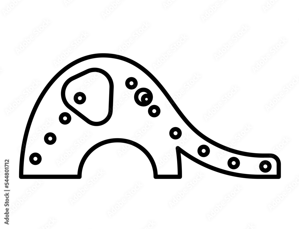 Childrens slide elephant line icon vector image. Childrens slide elephant line icon vector image.