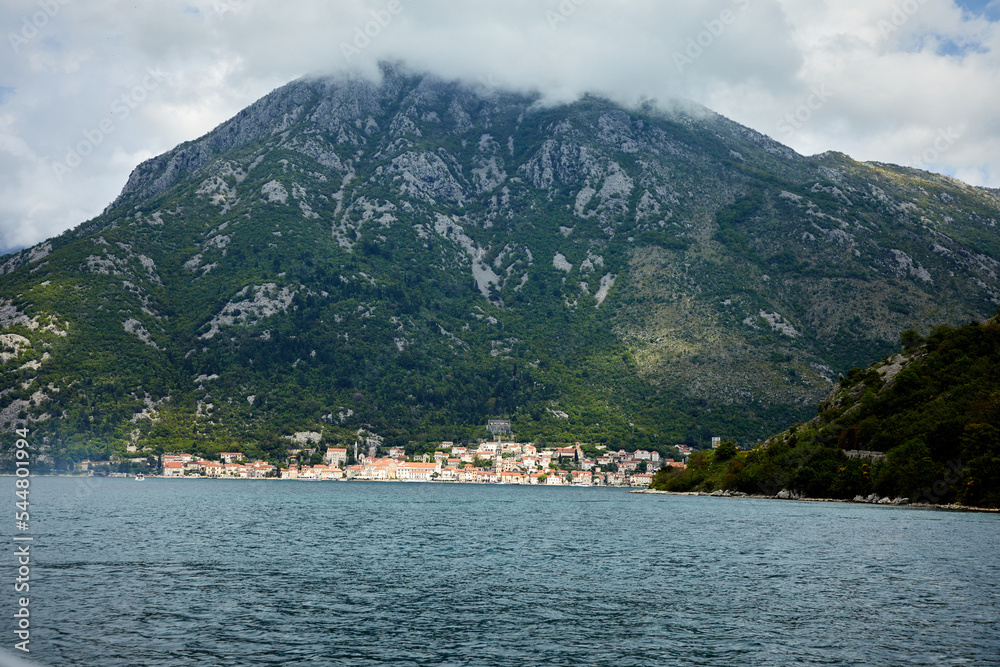 Kotor bay and Old Town from Lovcen Mountain. Kotor, Montenegro.