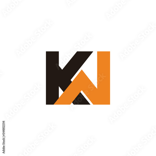 letter kw linked colorful geometric logo vector photo