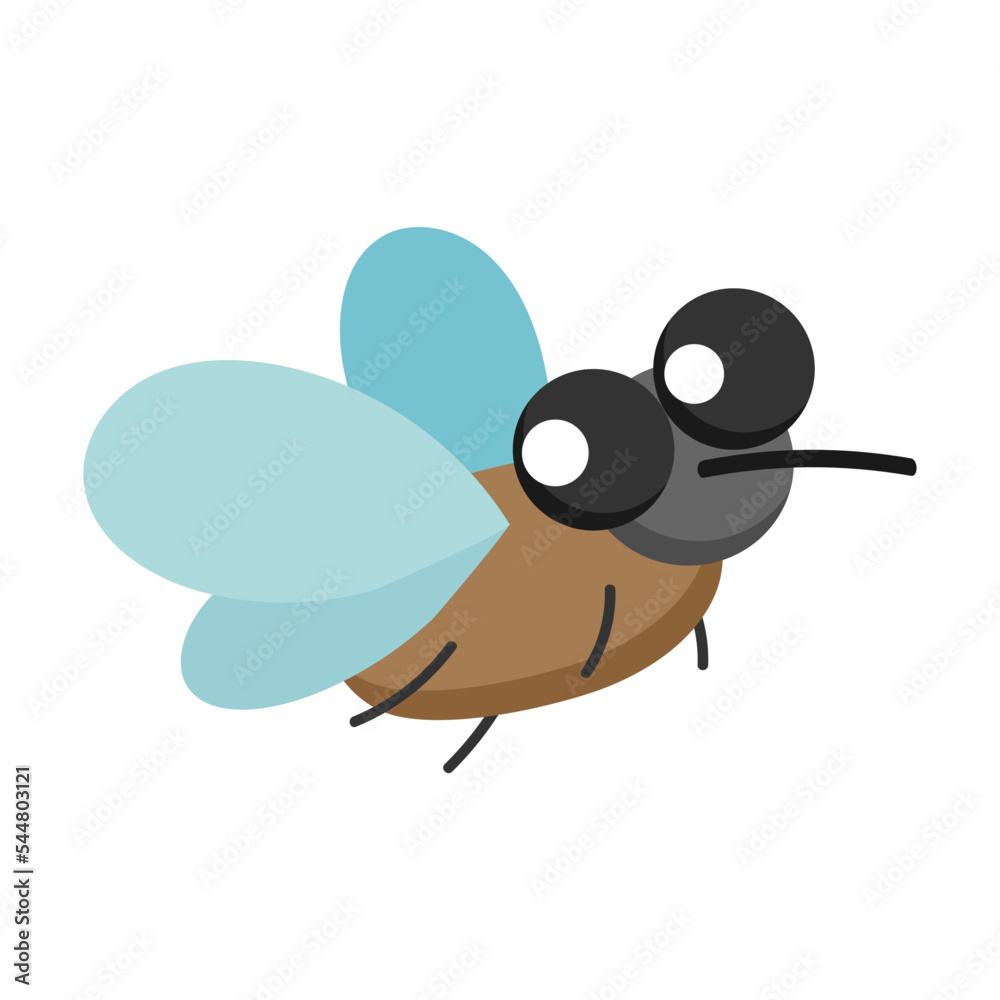 cute colorful fly fun flies and looks, cartoon vector illustration. Funny on white background. Animal, wildlife, nature cute colorful fly fun flies and looks, cartoon vector illustration. Funny on white background. Animal, wildlife, nature