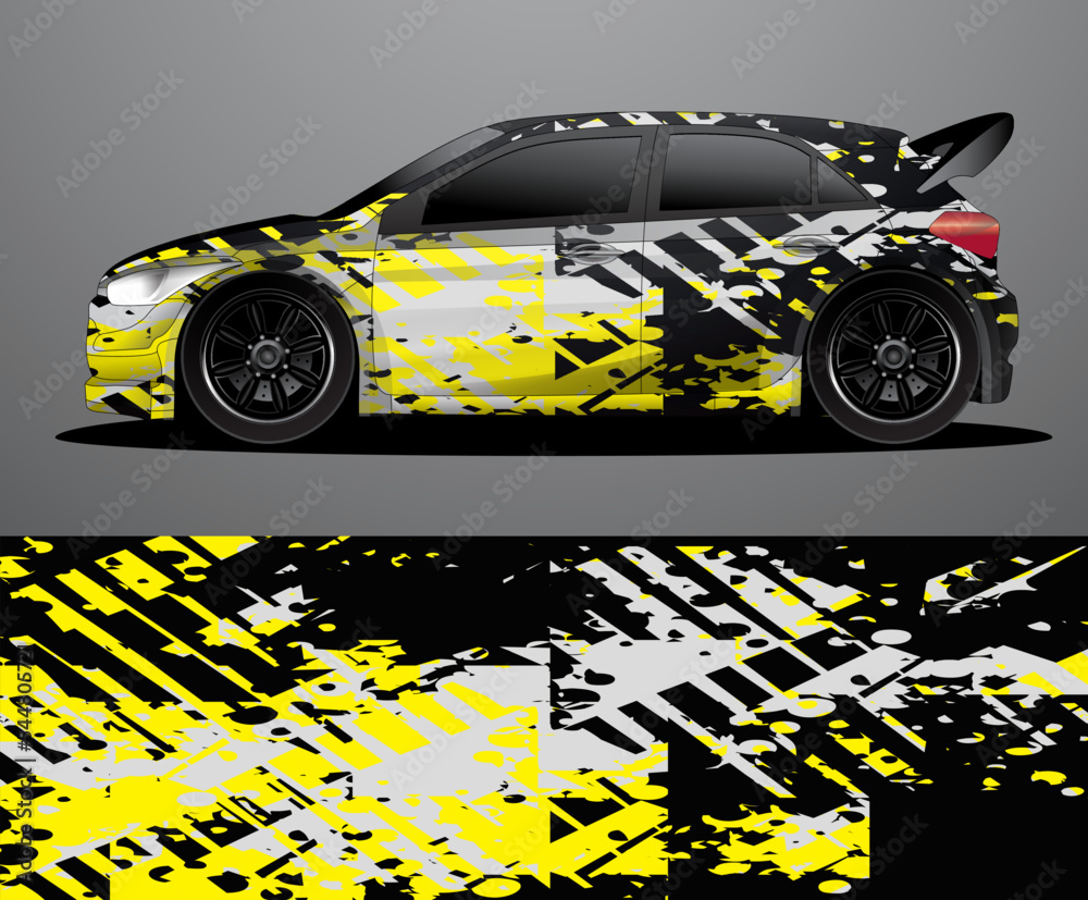 Rally car decal graphic wrap vector, abstract background Rally car decal graphic wrap vector, abstract background
