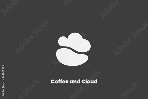Illustration vector graphic of coffee bean and cloud