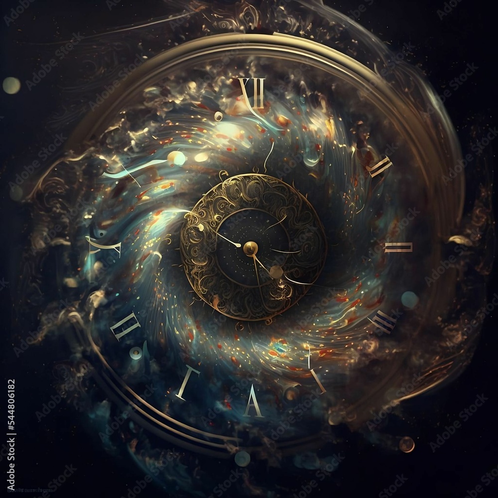 Long Exposure Clock Movement Fantasy Futuristic Steampunk Passage of