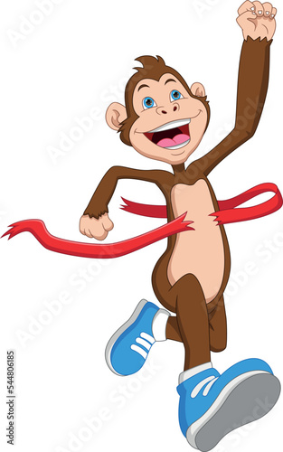 cartoon cute monkey running