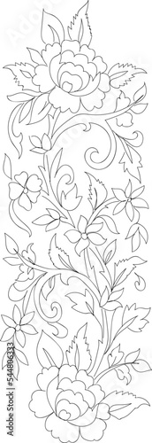 Border design, hand drawn florals 