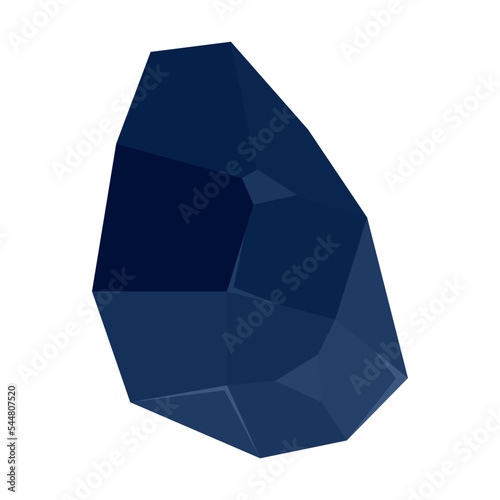blue gem nugget flat vector illustration. Pile of iron, graphite, basalt, anthracite, carbon or charcoal isolated on white