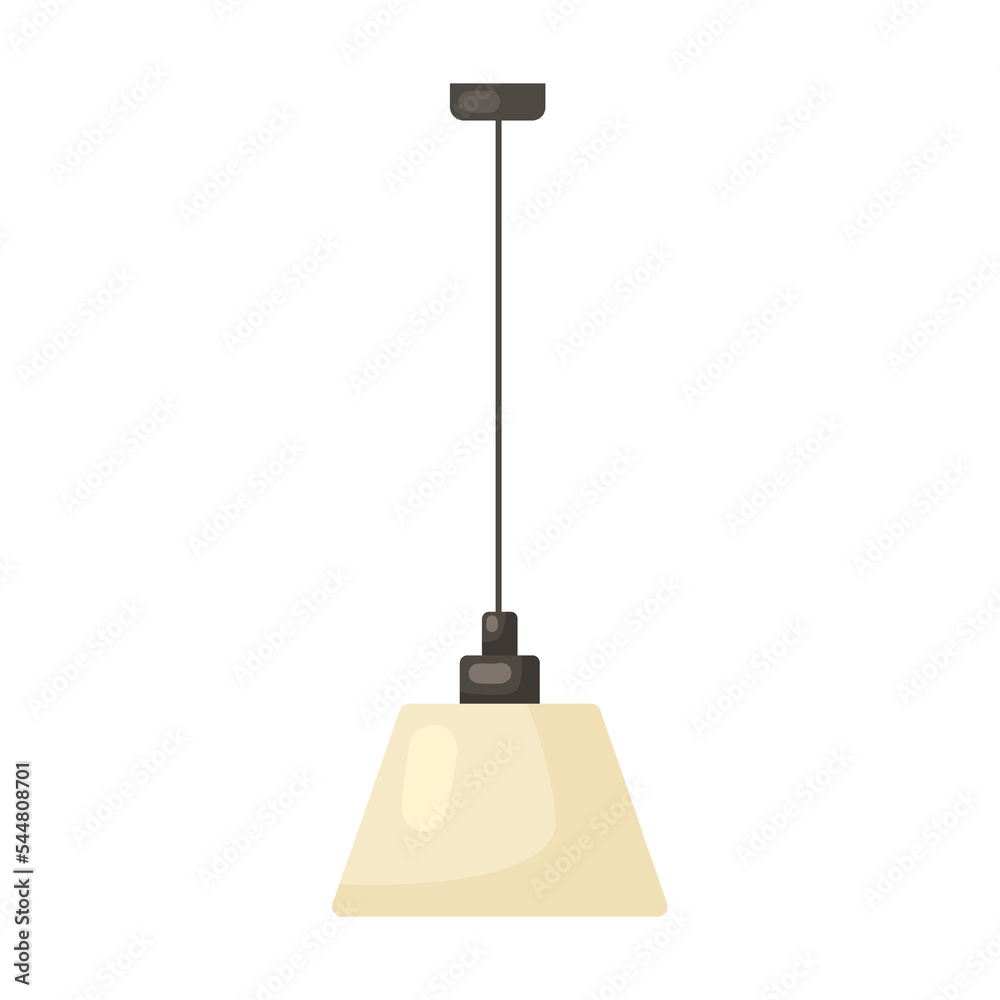 Pendant lamp, light fixtures and cartoon illustration. Chandelier in