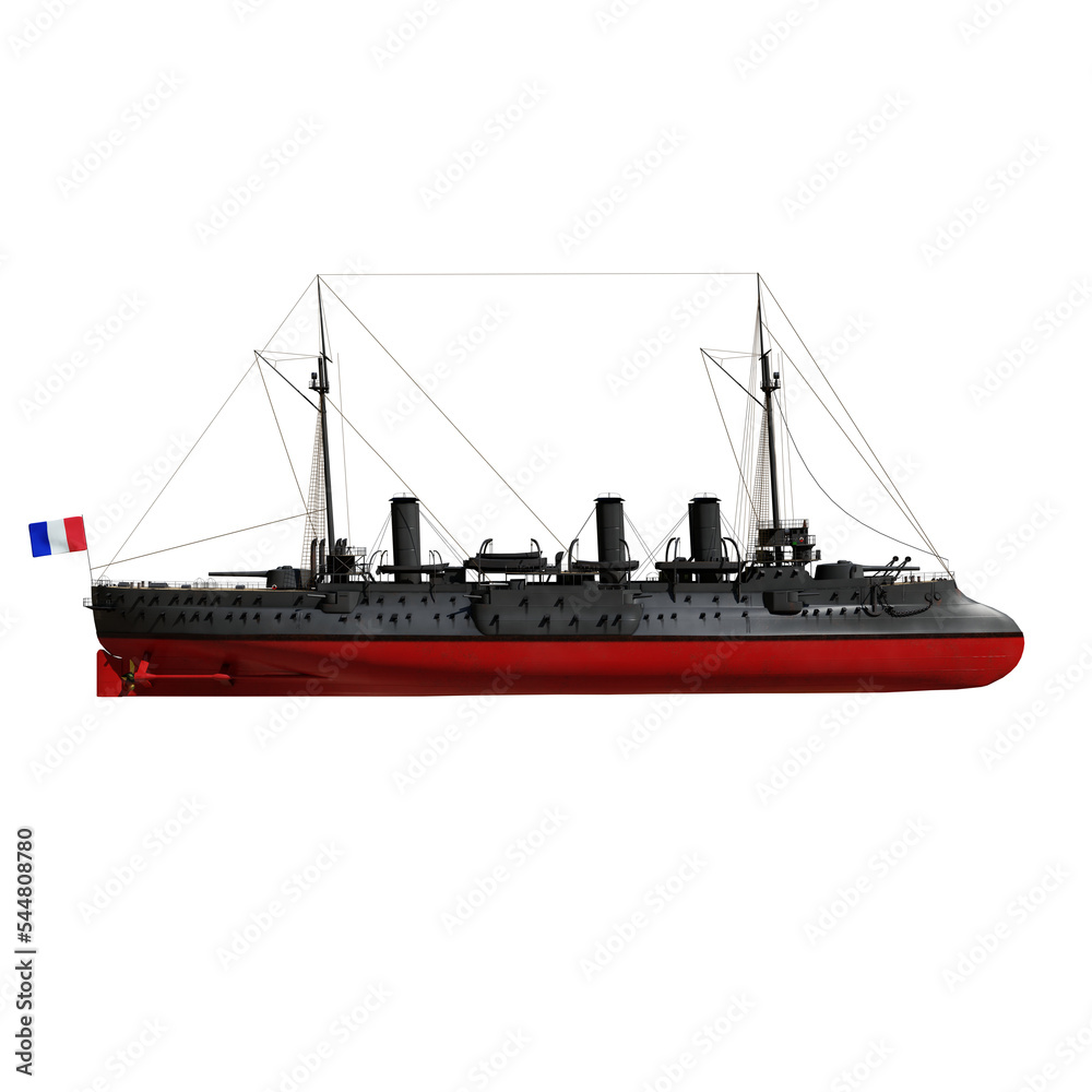 French cruiser ship isolated