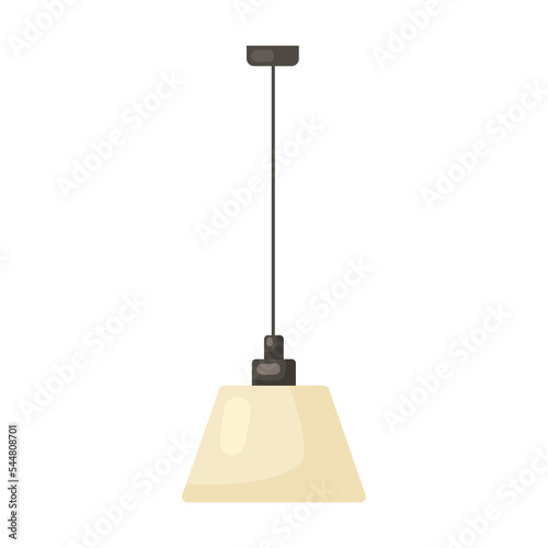 Pendant lamp, light fixtures and cartoon illustration. Chandelier in modern style, ceiling lamps with bulb