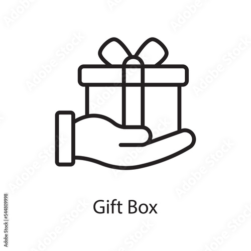 Gift Box Vector Outline Icon Design illustration. Love Symbol on White background EPS 10 File