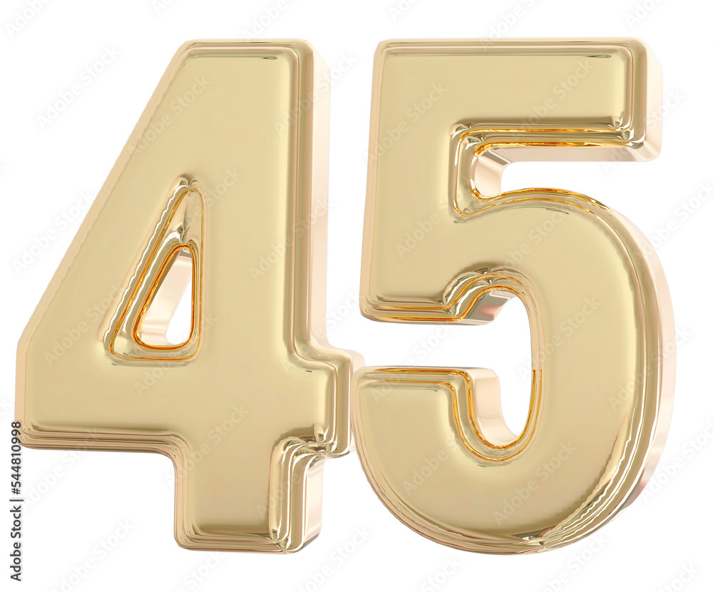 3d number 45 gold 3d number 45 gold
