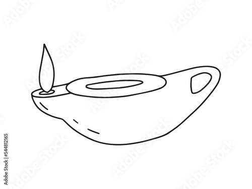 Vector doodle Hanukkah oil lamp